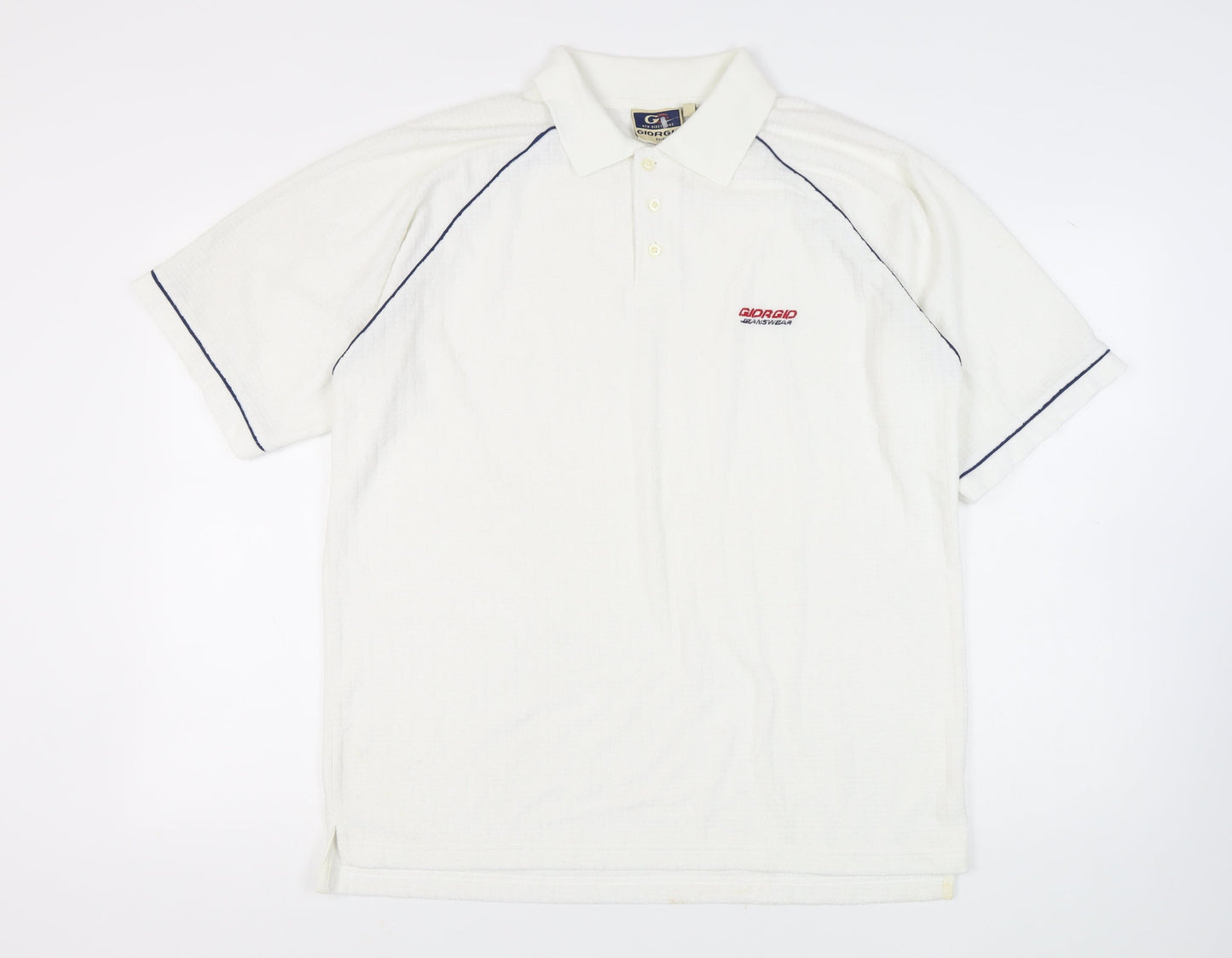 Giorgio Men’s White Polo Shirt L Short Sleeve Collared