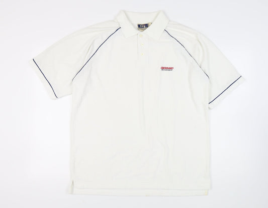 Giorgio Men’s White Polo Shirt L Short Sleeve Collared