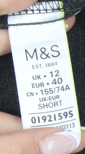 Womens UK Size 12 Marks and Spencer Regular Fit Casual Workwear Black Trousers