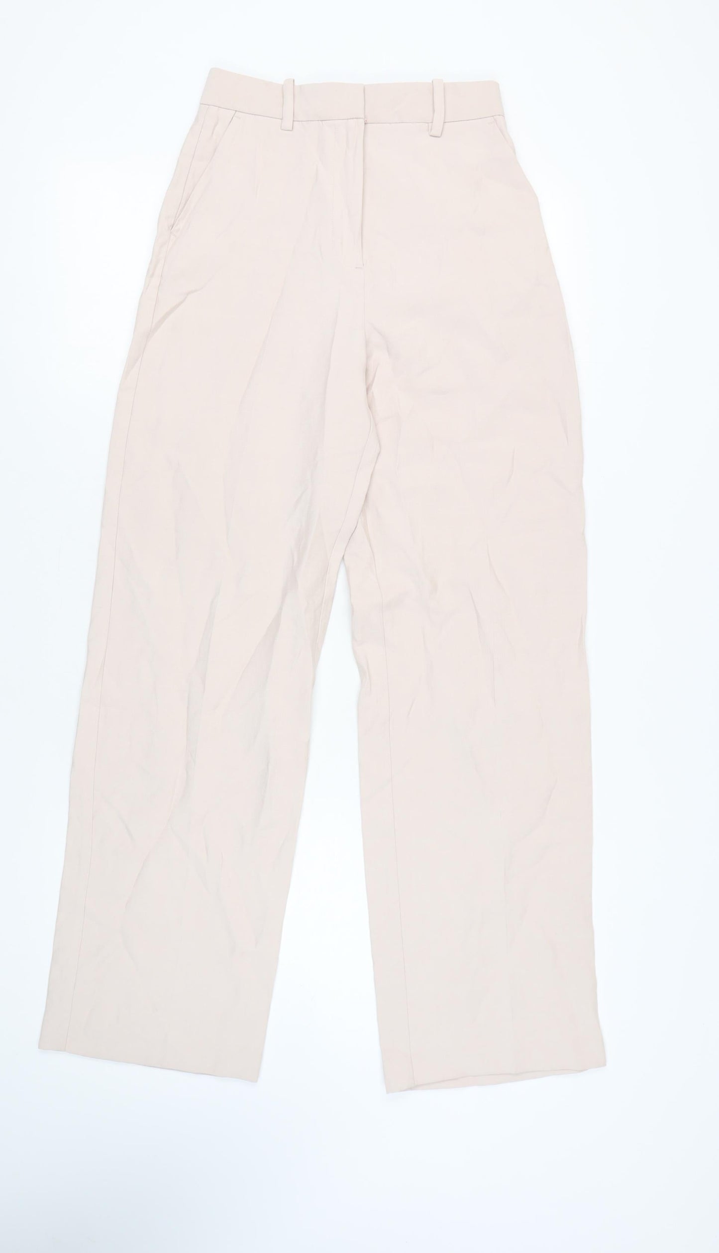 Zara Women's Beige Trousers XS Viscose Blend Casual