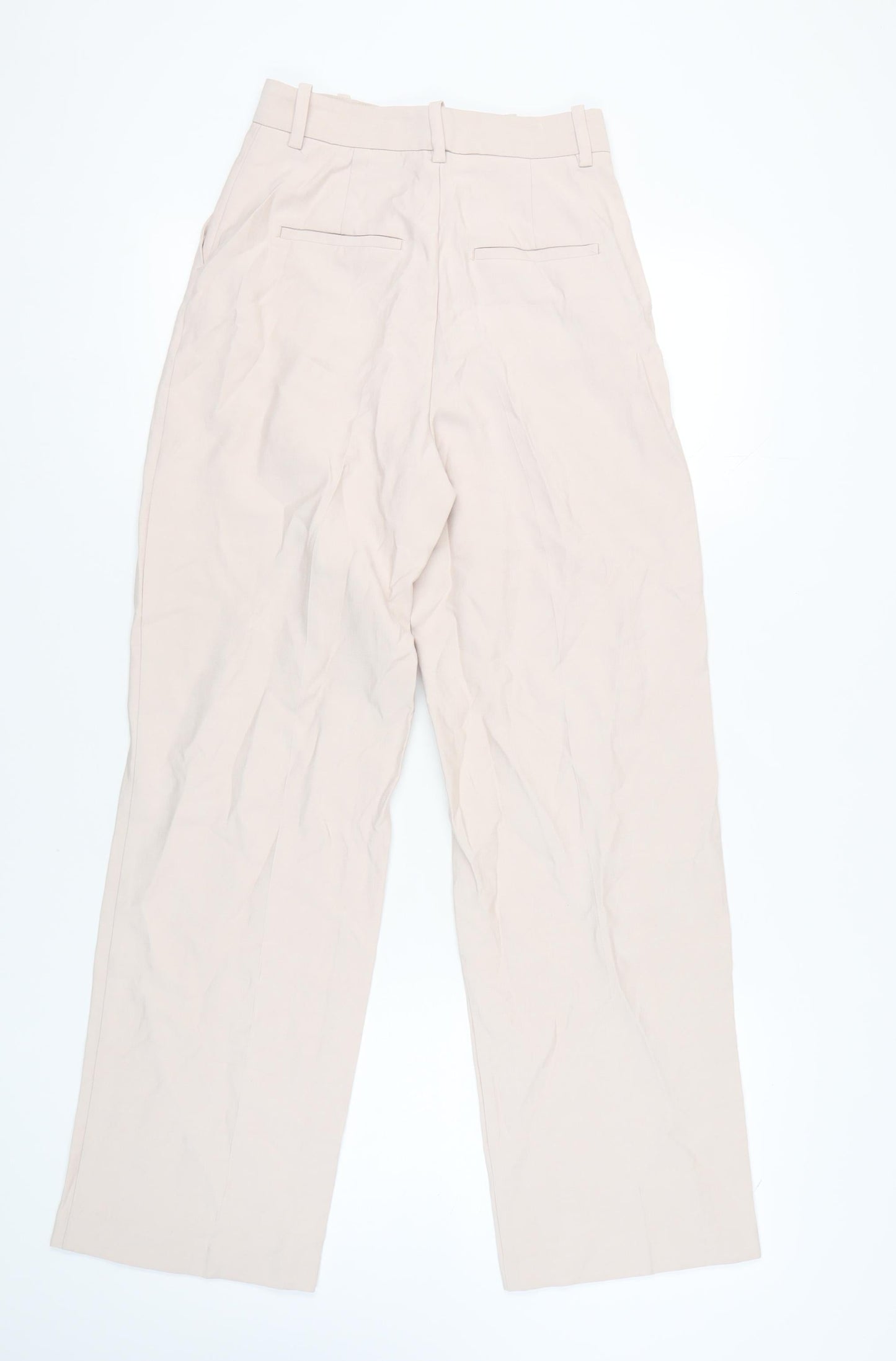 Zara Women's Beige Trousers XS Viscose Blend Casual