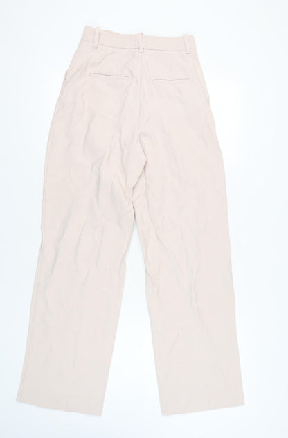 Zara Women's Beige Trousers XS Viscose Blend Casual