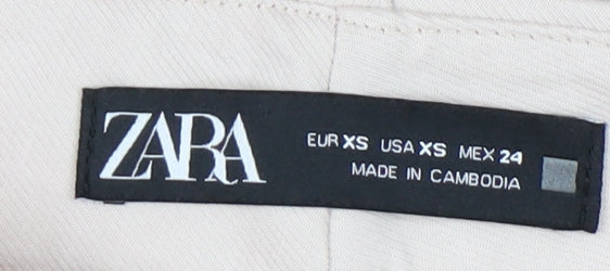 Zara Women's Beige Trousers XS Viscose Blend Casual