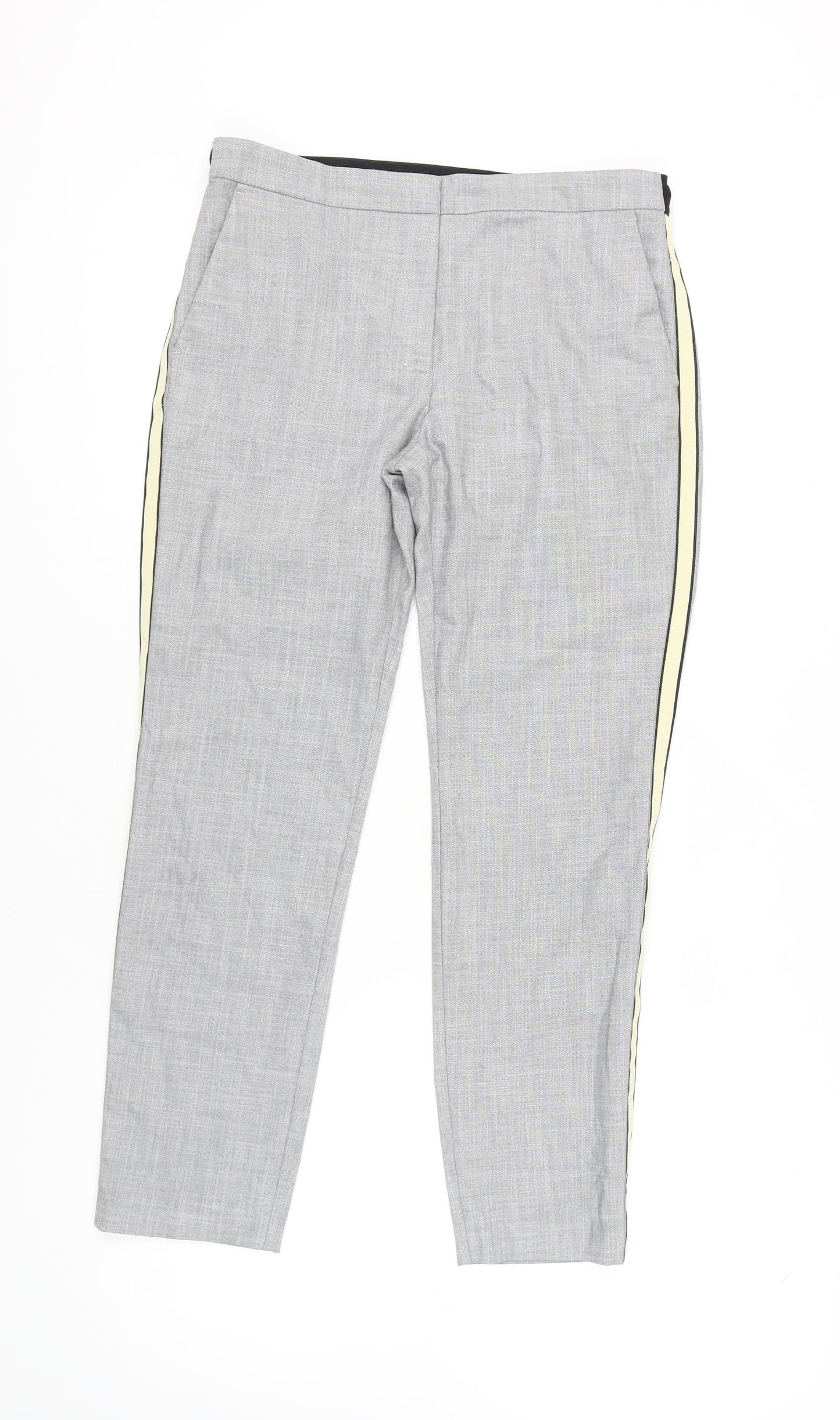 Womens UK Size M Zara Regular Fit Casual Workwear Grey Trousers