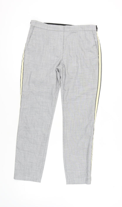 Womens UK Size M Zara Regular Fit Casual Workwear Grey Trousers