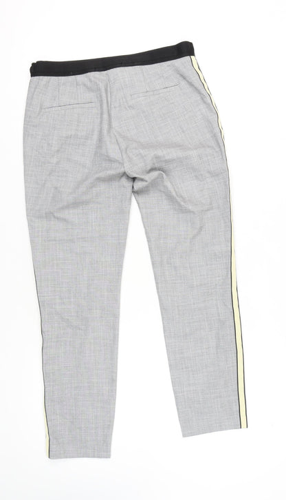 Womens UK Size M Zara Regular Fit Casual Workwear Grey Trousers