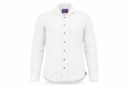 Curtis Chelsea Men's White Geometric Button-Up Shirt, M