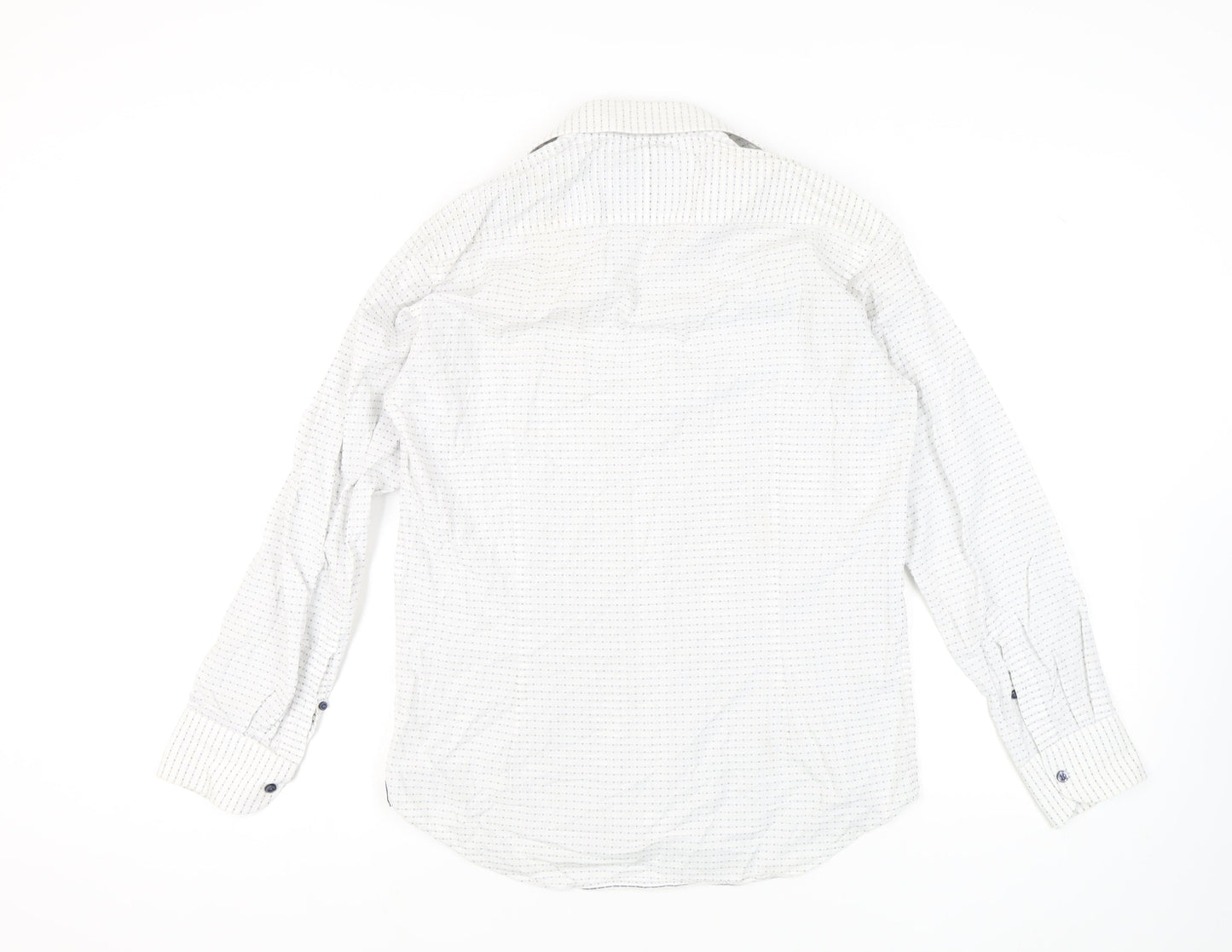 Curtis Chelsea Men's White Geometric Button-Up Shirt, M