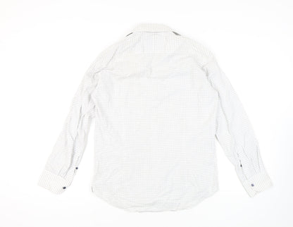 Curtis Chelsea Men's White Geometric Button-Up Shirt, M