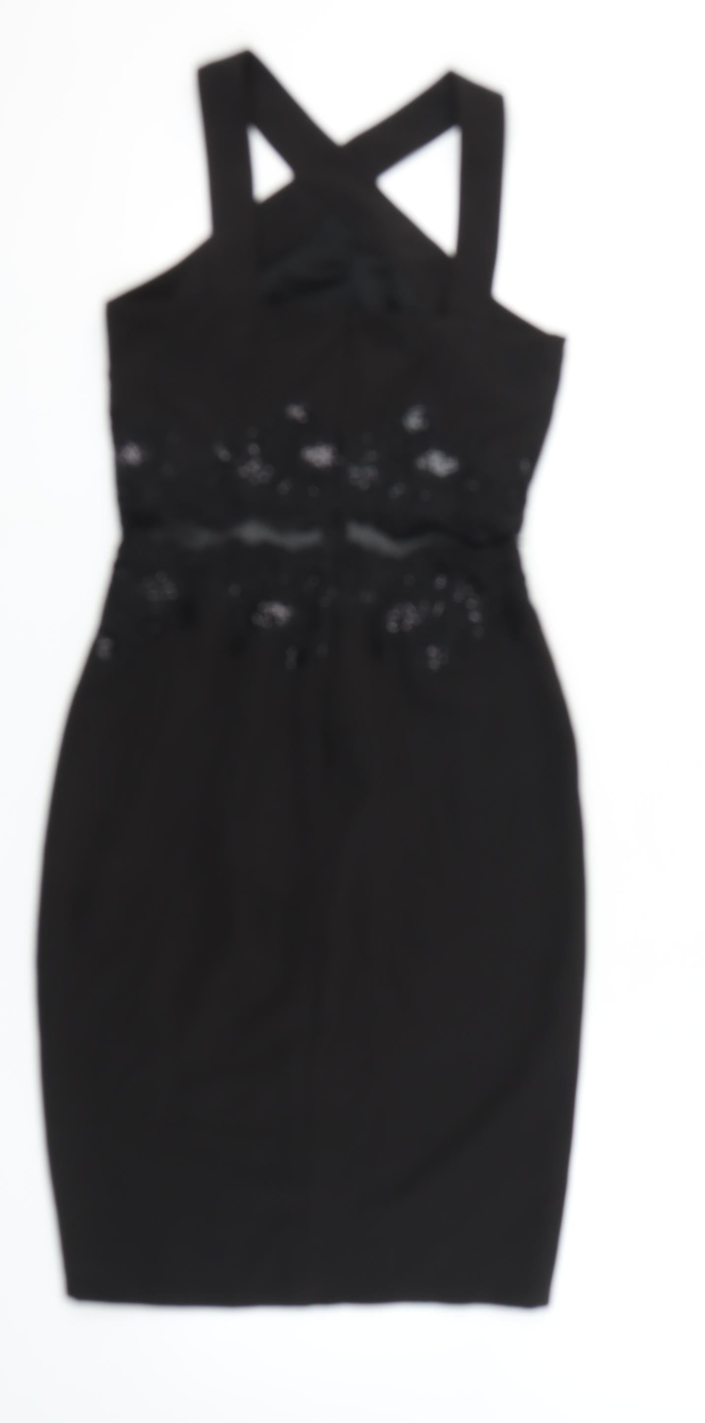 Little Mistress Black Women's Size 10 Lace Accents Dress