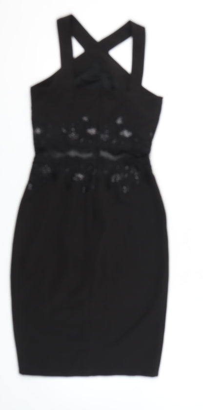 Little Mistress Black Women's Size 10 Lace Accents Dress