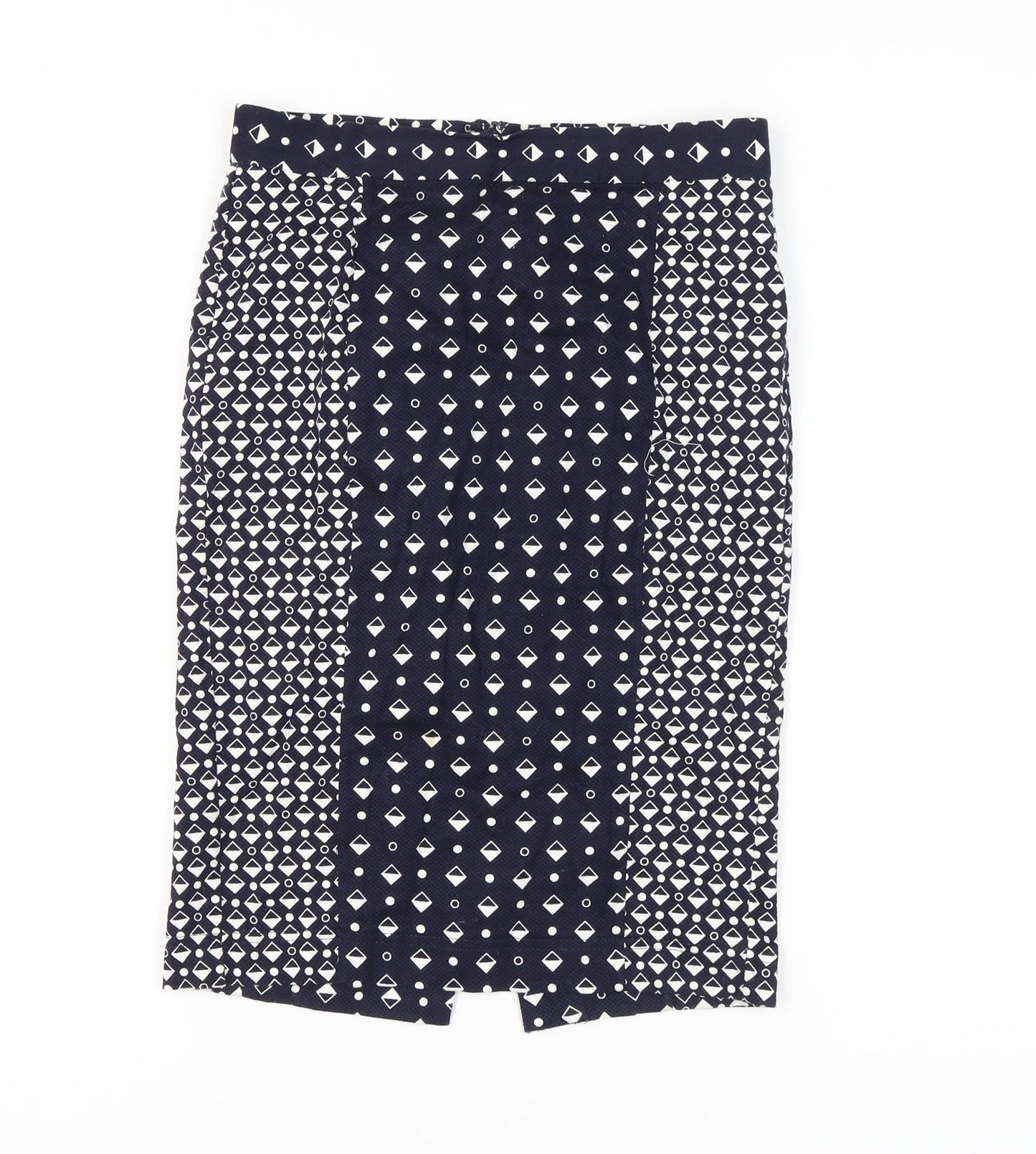 French Connection Women's Blue Geometric Pencil Skirt Size 10