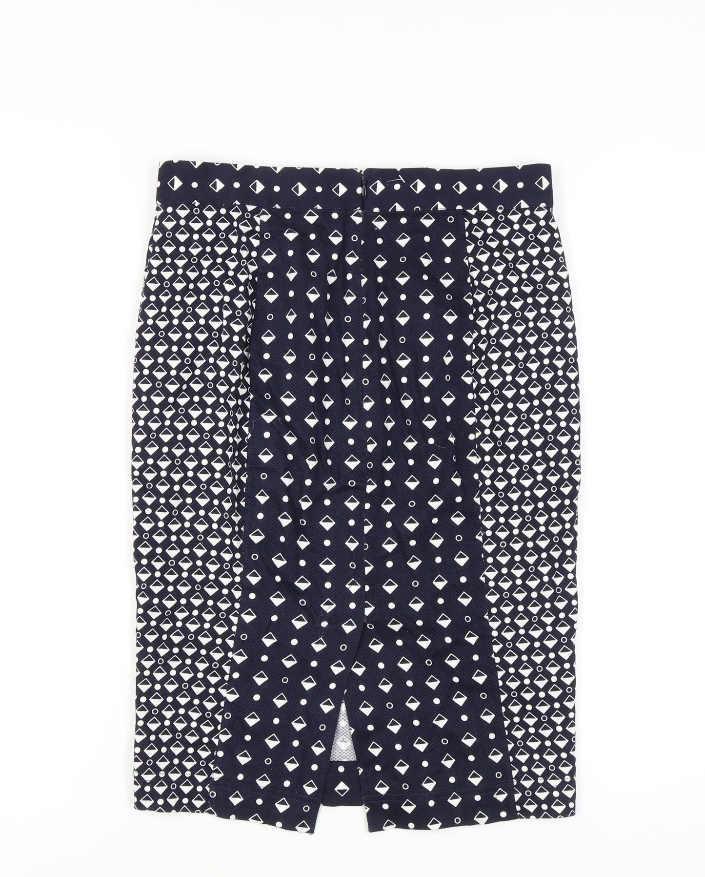 French Connection Women's Blue Geometric Pencil Skirt Size 10