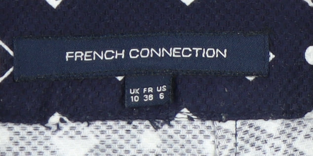 French Connection Women's Blue Geometric Pencil Skirt Size 10