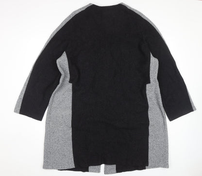 Chesca Women's Black Grey Long Coat Size M