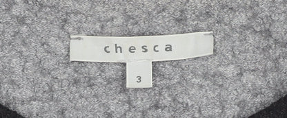 Chesca Women's Black Grey Long Coat Size M