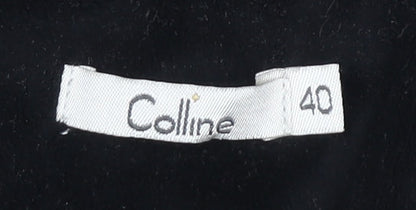 Colline Women's Black Parka Coat with Fur Trim Size 12