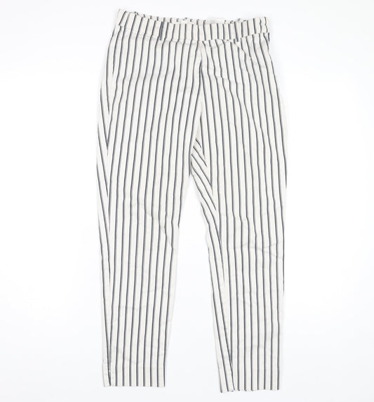 Womens UK Size 12 H&M Regular Fit Casual White Trousers