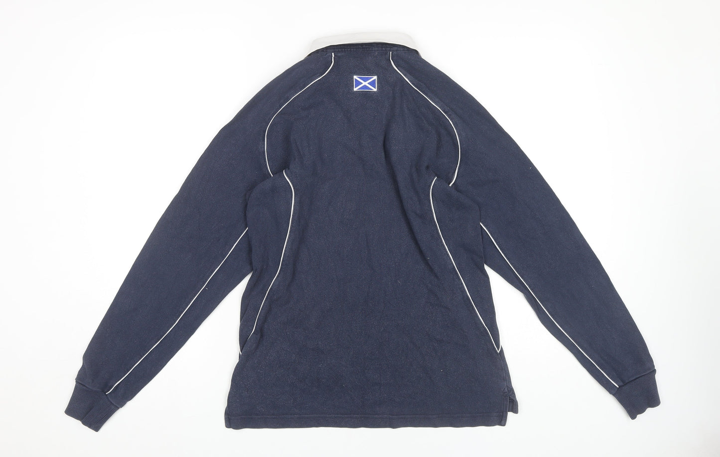 Canterbury Men's Blue Long Sleeve Rugby Polo Shirt, Size S