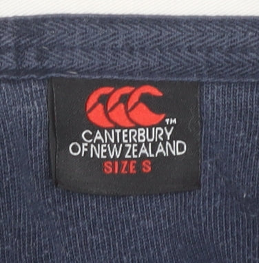 Canterbury Men's Blue Long Sleeve Rugby Polo Shirt, Size S