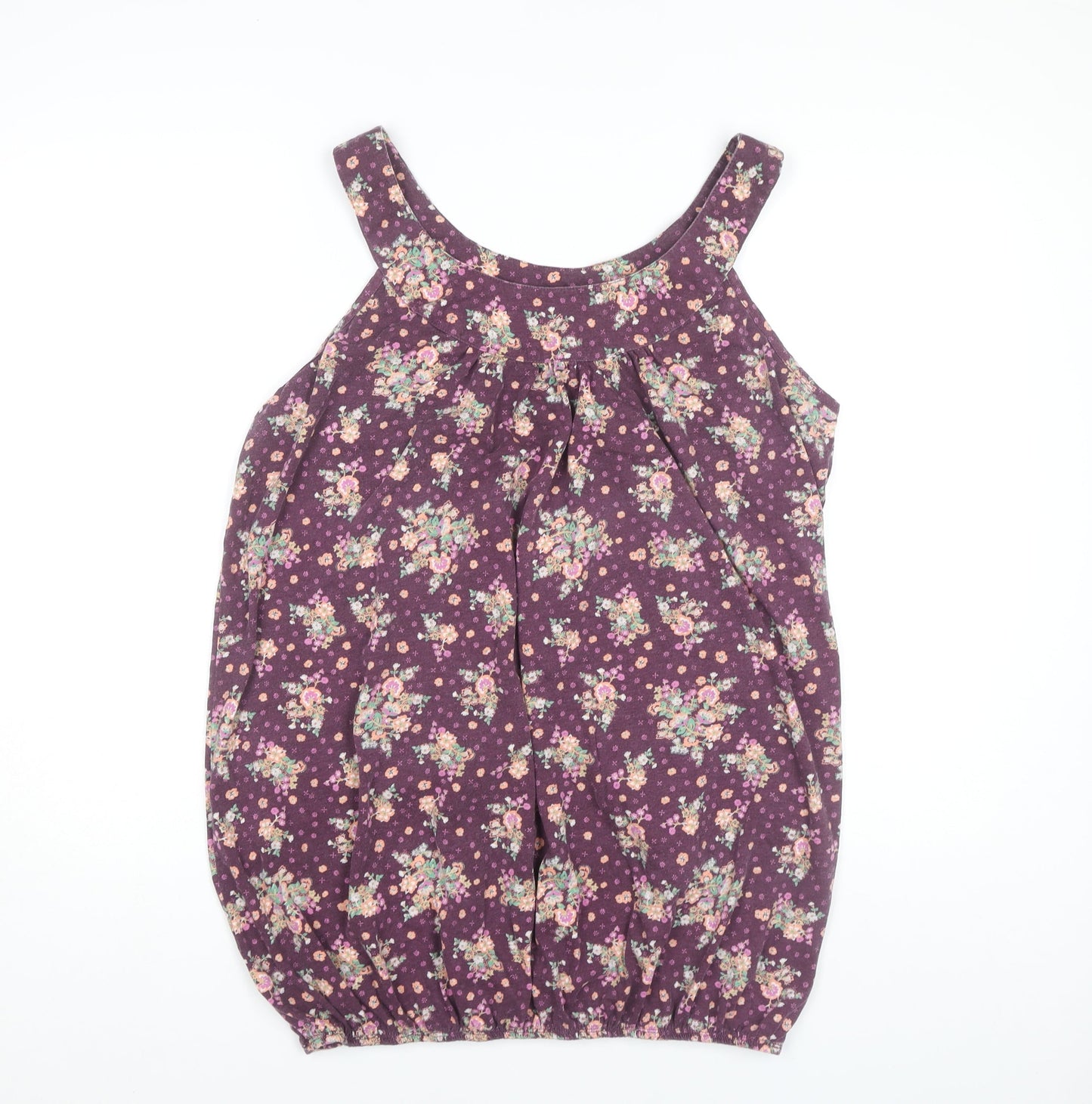 New Look Women's Purple Floral Tank Top - Size 20