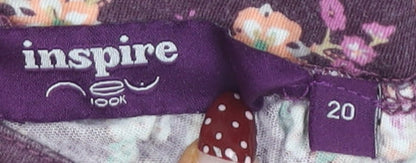 New Look Women's Purple Floral Tank Top - Size 20