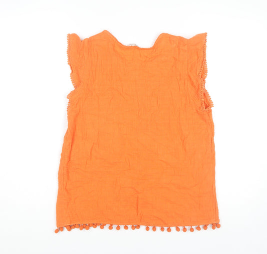 Falmer Heritage Women’s Orange Cotton Tunic Blouse, Size 12