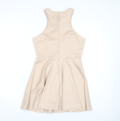 AX Paris Women's Beige Sleeveless Dress, Size 12