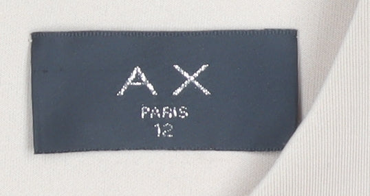 AX Paris Women's Beige Sleeveless Dress, Size 12