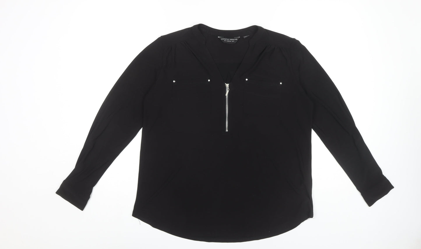 Womens UK Size 12 Dorothy Perkins Black  Blouse