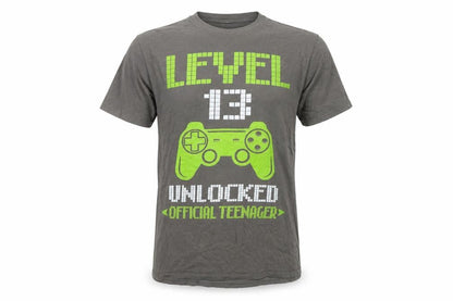 Front view of Port & Company Teens Grey Medium Gaming T-Shirt