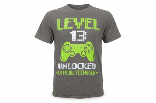 Front view of Port & Company Teens Grey Medium Gaming T-Shirt
