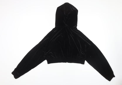 H&M Women's Black Velvet Full Zip Hoodie M