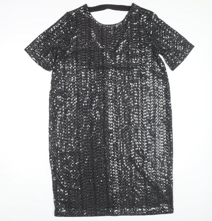 Next Women's Silver Sequin Sheath Dress Size 8 Maternity