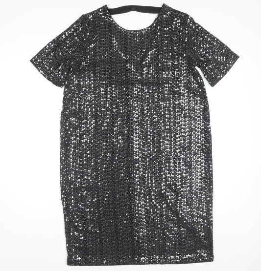 Next Women's Silver Sequin Sheath Dress Size 8 Maternity