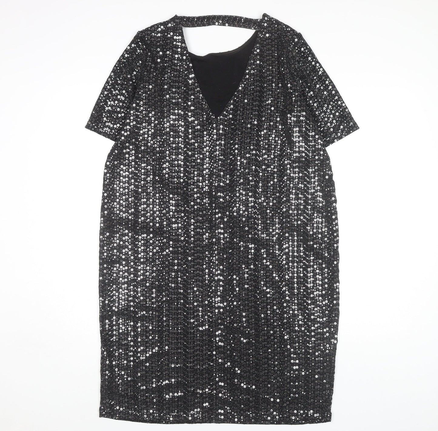 Next Women's Silver Sequin Sheath Dress Size 8 Maternity
