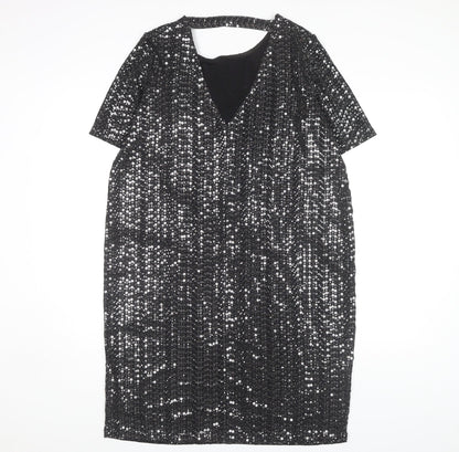Next Women's Silver Sequin Sheath Dress Size 8 Maternity