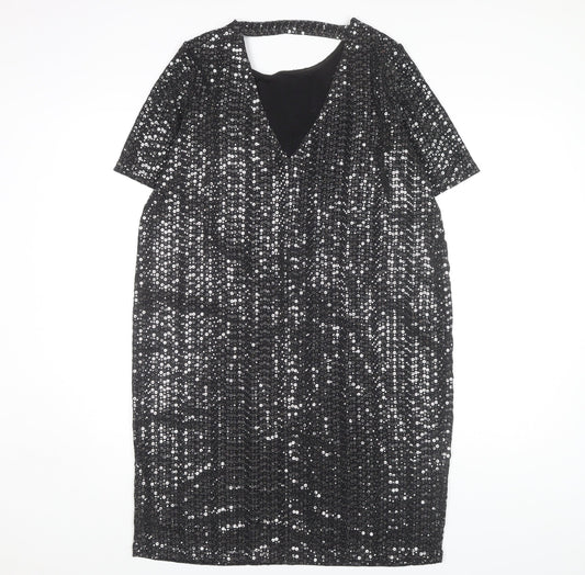 Next Women's Silver Sequin Sheath Dress Size 8 Maternity