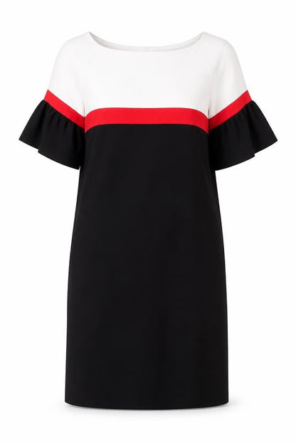 Marella Women's Black Colourblock Shift Dress Size 12