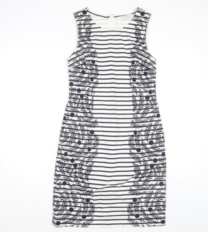 Boden Women's Multicoloured Striped Shift Dress Size 10