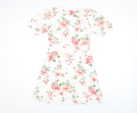 Zara Women's Multicoloured Floral Casual Dress XS