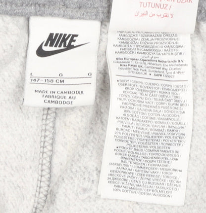 Nike Boys Grey Jogger Trousers Size L Casual Cotton