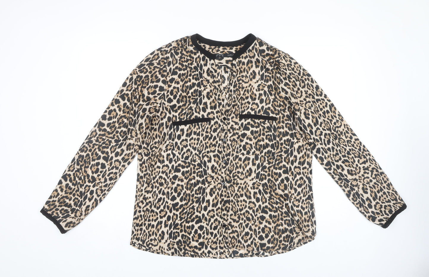 Womens UK Size 12 Zara Multicoloured Basic Blouse