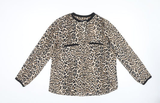 Womens UK Size 12 Zara Multicoloured Basic Blouse