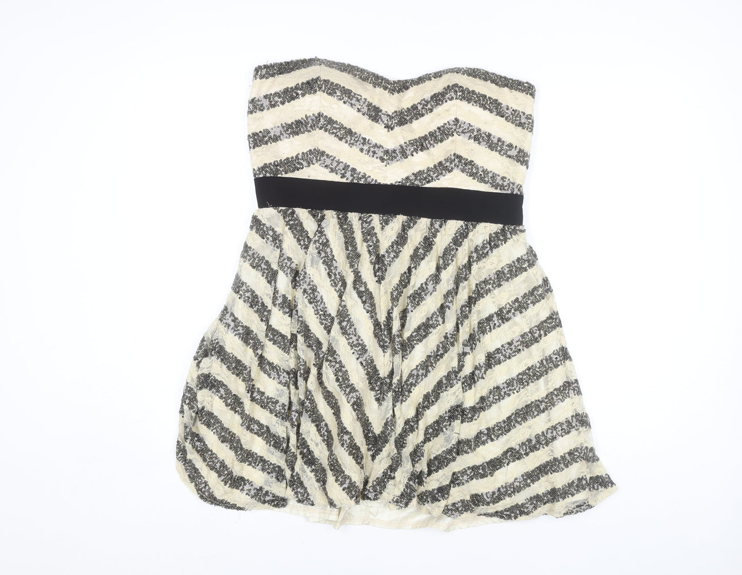 Little Mistress Women's Multicoloured Strapless Dress, Size 18