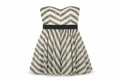 Little Mistress Women's Multicoloured Strapless Dress, Size 18