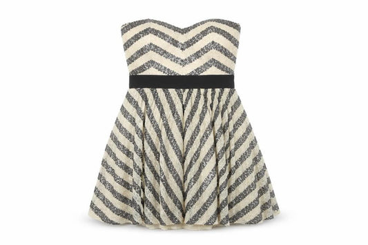 Little Mistress Women's Multicoloured Strapless Dress, Size 18
