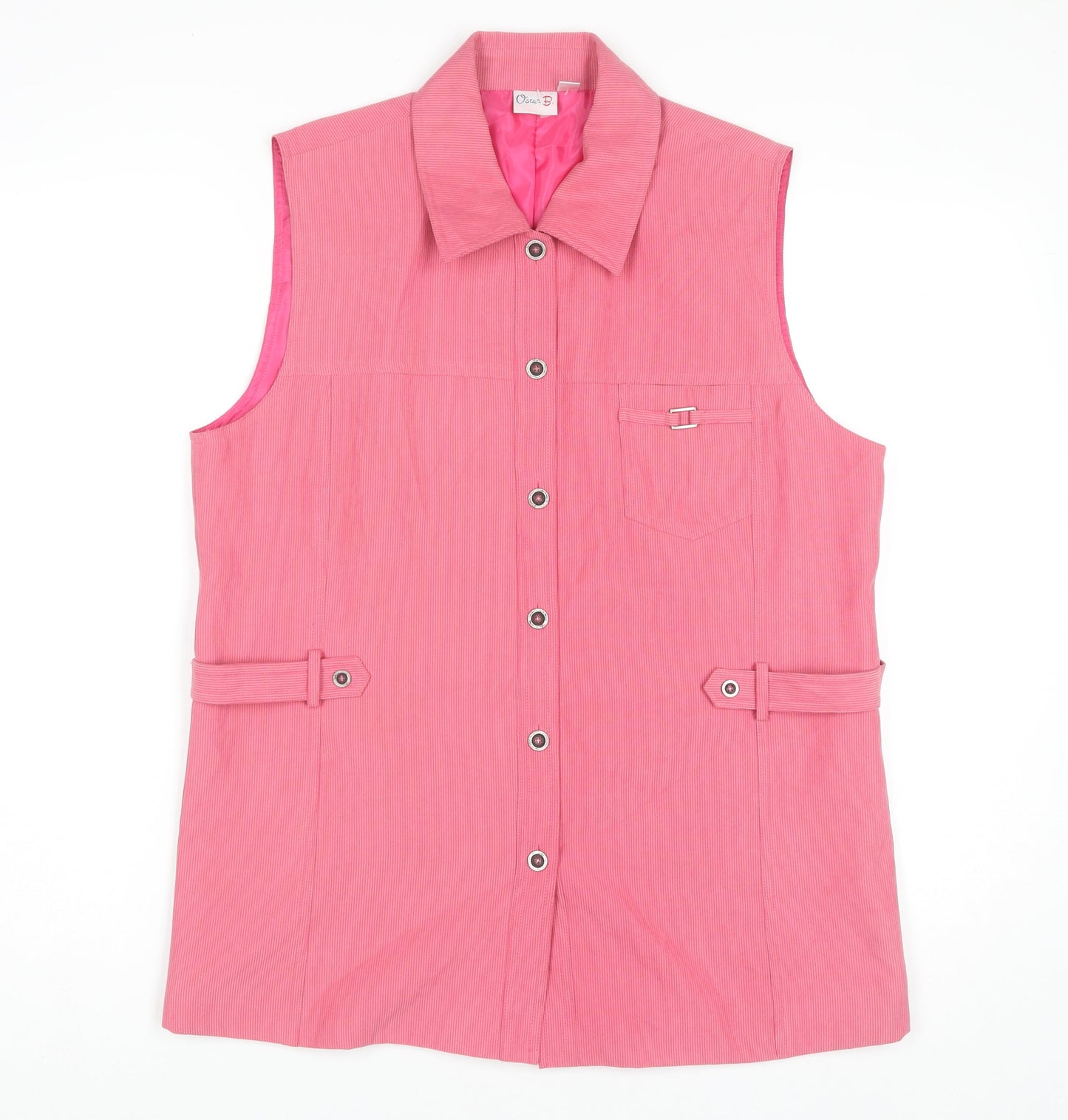 Oscar B. Women's Pink Sleeveless Collared Top Size 14