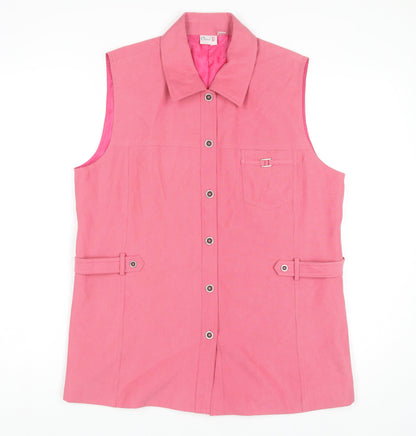 Oscar B. Women's Pink Sleeveless Collared Top Size 14