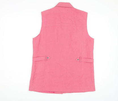 Oscar B. Women's Pink Sleeveless Collared Top Size 14